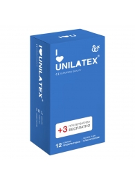 Классические презервативы Unilatex Natural Plain - 12 шт. + 3 шт. в подарок - Unilatex - купить с доставкой в Обнинске