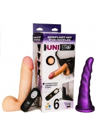 Вибрострапон с двумя насадками UniStrap - 18 и 18 см. - LOVETOY (А-Полимер) - купить с доставкой в Обнинске