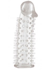 Прозрачная насадка на половой член с закрытой головкой и шипами - 12,5 см. - ToyFa - в Обнинске купить с доставкой