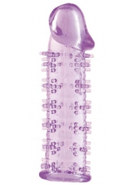 Гелевая фиолетовая насадка на фаллос с шипами - 12 см. - Toyfa Basic - в Обнинске купить с доставкой