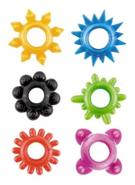 Набор из 6 разноцветных эрекционных колец - Toyfa Basic - в Обнинске купить с доставкой