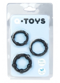 Набор из 3 чёрных эрекционных колец A-toys - A-toys - в Обнинске купить с доставкой