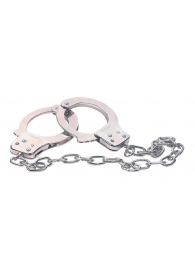 Наручники из металла с длинной цепочкой CHROME HANDCUFFS METAL HANDCUFFS W. KEY - NMC - купить с доставкой в Обнинске