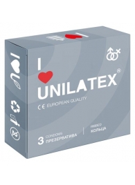 Презервативы с рёбрами Unilatex Ribbed - 3 шт. - Unilatex - купить с доставкой в Обнинске