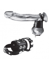 Утяжка на пенис и мошонку Cock Ring With 1.5  Ball Stretcher And Optional Weight Ring - BlueLine - купить с доставкой в Обнинске