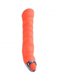 Оранжевый силиконовый G-вибратор PURRFECT SILICONE G-SPOT VIBRATOR - 17,7 см. - Dream Toys