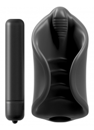 Чёрный мастурбатор Vibrating Silicone Stimulator с вибрацией - Pipedream - в Обнинске купить с доставкой