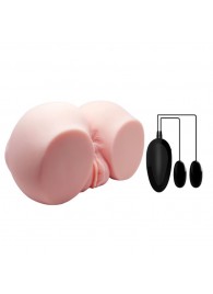 Телесный мастурбатор с двумя любовными тоннелями и вибрацией - Baile - в Обнинске купить с доставкой