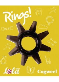 Чёрное эрекционное кольцо Rings Cogweel - Lola Games - в Обнинске купить с доставкой