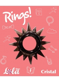 Чёрное эрекционное кольцо Rings Cristal - Lola Games - в Обнинске купить с доставкой