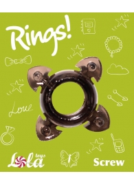 Чёрное эрекционное кольцо Rings Screw - Lola Games - в Обнинске купить с доставкой