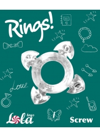 Прозрачное эрекционное кольцо Rings Screw - Lola Games - в Обнинске купить с доставкой