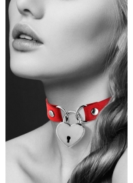 Красный чокер с замком в форме сердца - Bijoux Pour Toi - купить с доставкой в Обнинске