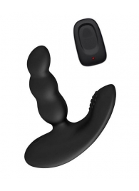 Черный силиконовый стимулятор простаты Levett Nitoc с пультом ДУ - Levett - в Обнинске купить с доставкой