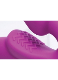 Ярко-розовый безремневой вибрострапон Evoke Vibrating Strapless Silicone Strap-on Dildo - XR Brands - купить с доставкой в Обнинске