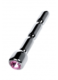 Серебристый уретральный плаг со стразом - 7 см. - ToyFa - купить с доставкой в Обнинске