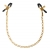 Чёрные с золотом зажимы на соски Gold Chain Nipple Clamps - Pipedream - купить с доставкой в Обнинске
