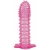 Гелевая розовая насадка с шипами - 12 см. - Toyfa Basic - в Обнинске купить с доставкой