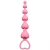 Розовая анальная цепочка Heart s Beads Pink - 18 см. - Lola Games