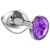 Малая серебристая анальная пробка Diamond Purple Sparkle Small с фиолетовым кристаллом - 7 см. - Lola Games - купить с доставкой в Обнинске