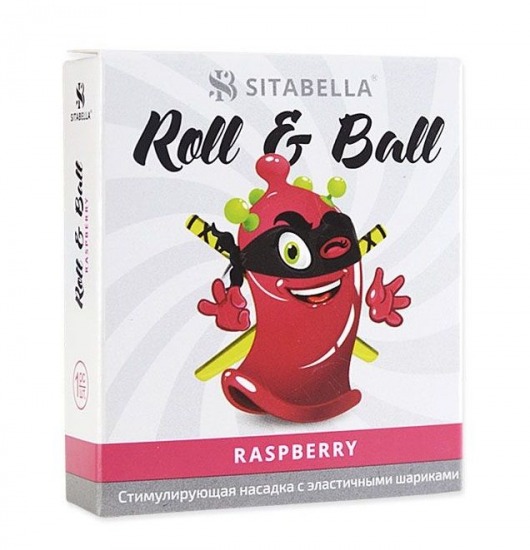 Стимулирующий презерватив-насадка Roll   Ball Raspberry - Sitabella - купить с доставкой в Обнинске