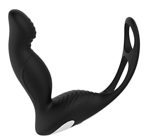 Черный вибромассажер простаты P-PLEASER W ERECTION ENHANCE - Dream Toys - в Обнинске купить с доставкой