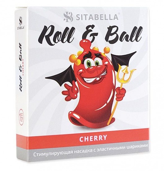 Стимулирующий презерватив-насадка Roll   Ball Cherry - Sitabella - купить с доставкой в Обнинске