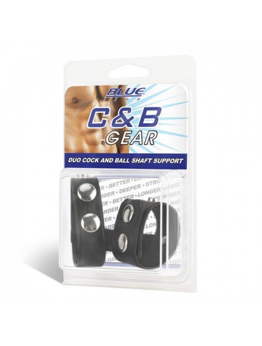 Двойной поддерживаюший ремень для пениса с заклепками - BlueLine - купить с доставкой в Обнинске