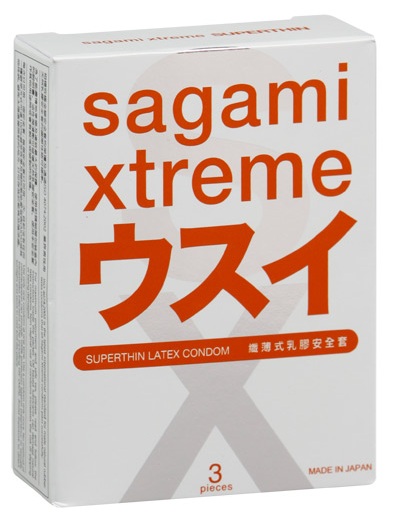 Ультратонкие презервативы Sagami Xtreme SUPERTHIN - 3 шт. - Sagami - купить с доставкой в Обнинске