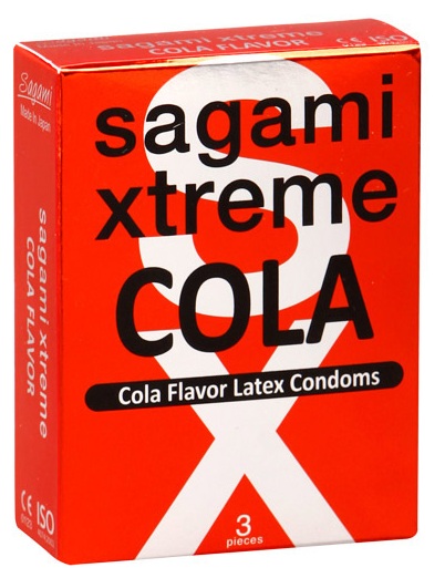 Ароматизированные презервативы Sagami Xtreme COLA - 3 шт. - Sagami - купить с доставкой в Обнинске