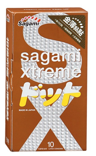 Презервативы Sagami Xtreme FEEL UP с точечной текстурой и линиями прилегания - 10 шт. - Sagami - купить с доставкой в Обнинске