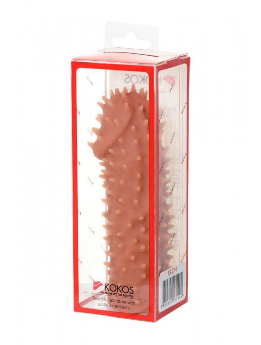 Телесная реалистичная насадка KOKOS Extreme Sleeve 07 с дополнительной стимуляцией - 12,7 см. - KOKOS - в Обнинске купить с доставкой