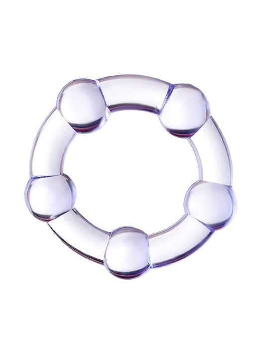 Фиолетовое эрекционное кольцо на пенис с бусинами - Штучки-дрючки - в Обнинске купить с доставкой