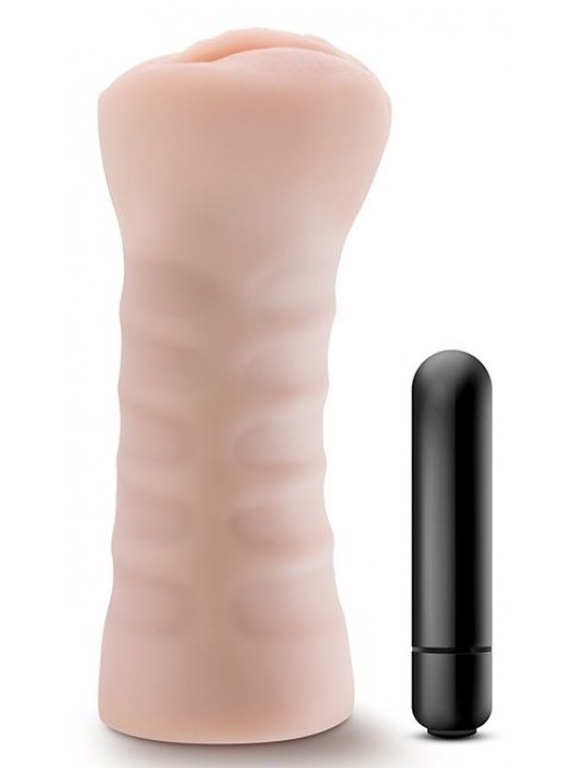 Телесный мастурбатор-вагина с вибропулей Ashley - Blush Novelties - в Обнинске купить с доставкой