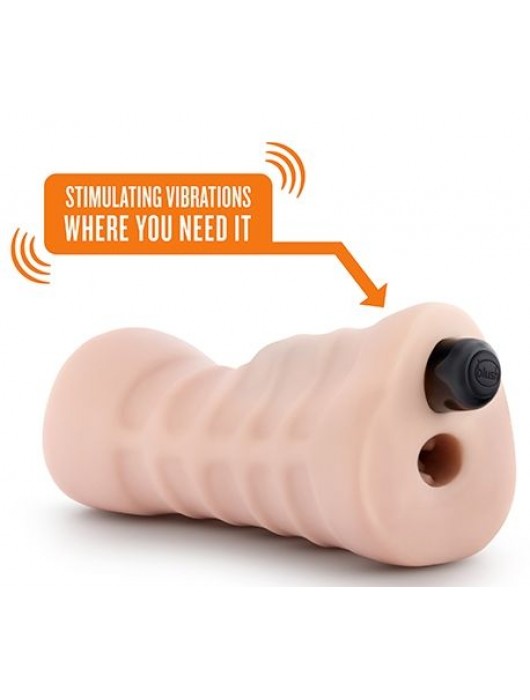 Телесный мастурбатор-вагина с вибропулей Ashley - Blush Novelties - в Обнинске купить с доставкой