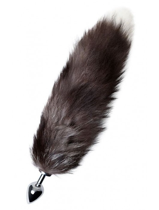 Серебристая металлическая анальная втулка с хвостом чернобурой лисы - размер S - ToyFa - купить с доставкой в Обнинске