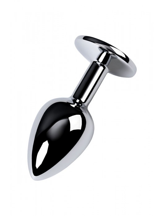 Серебристая конусовидная анальная пробка с фиолетовым кристаллом - 7 см. - ToyFa - купить с доставкой в Обнинске