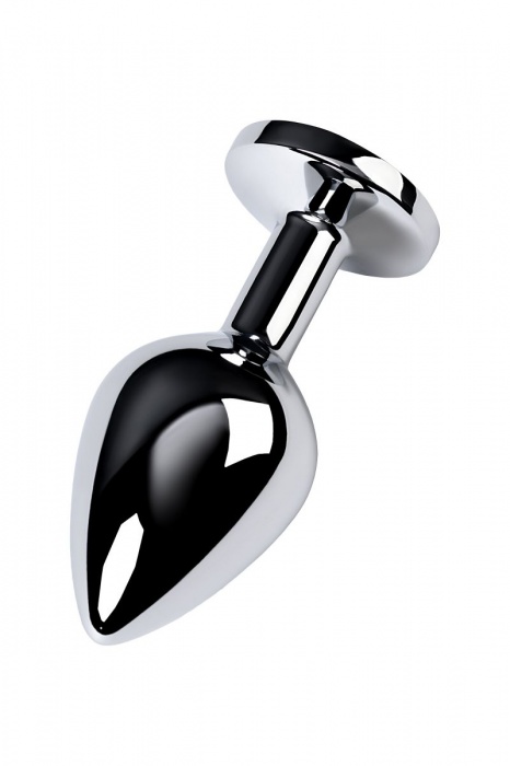 Серебристая конусовидная анальная пробка с голубым кристаллом - 8 см. - ToyFa - купить с доставкой в Обнинске