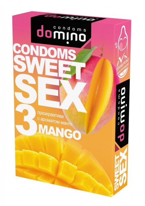 Презервативы для орального секса DOMINO Sweet Sex с ароматом манго - 3 шт. - Domino - купить с доставкой в Обнинске