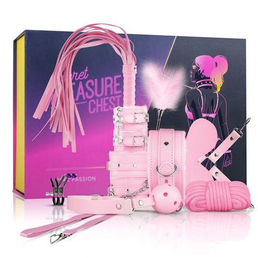 Розовый эротический набор Pink Pleasure - Secret Pleasure Chest - купить с доставкой в Обнинске