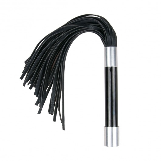 Черная плеть Easytoys Flogger With Metal Grip - 38 см. - Easy toys - купить с доставкой в Обнинске