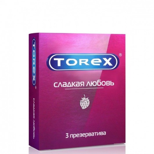 Презервативы Torex  Сладкая любовь  с ароматом клубники - 3 шт. - Torex - купить с доставкой в Обнинске