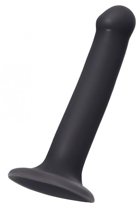 Черный фаллос на присоске Silicone Bendable Dildo M - 18 см. - Strap-on-me - купить с доставкой в Обнинске