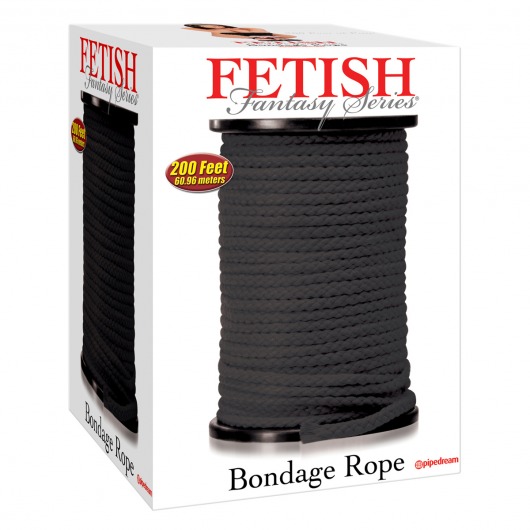 Черная веревка для связывания Bondage Rope - 60,9 м. - Pipedream - купить с доставкой в Обнинске