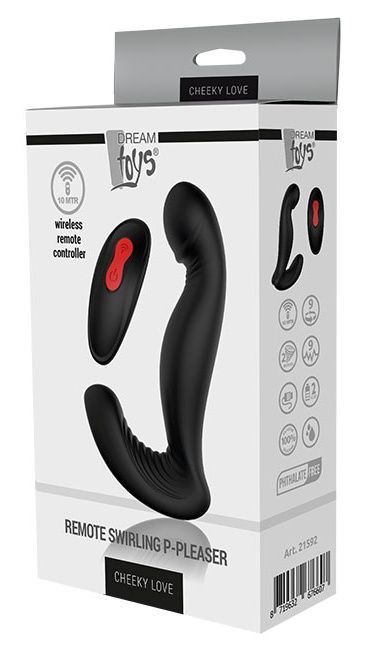 Черный вибромассажер простаты SWIRLING P-PLEASER - Dream Toys - в Обнинске купить с доставкой