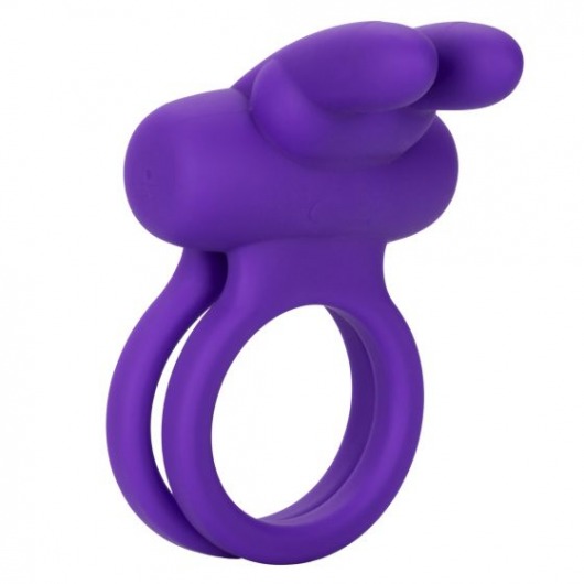 Фиолетовое двойное эрекционное кольцо Silicone Rechargeable Dual Rockin Rabbit - California Exotic Novelties - в Обнинске купить с доставкой