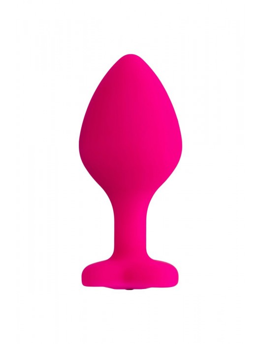 Розовая анальная втулка Diamond Heart с прозрачным кристаллом - 8 см. - ToyFa - купить с доставкой в Обнинске