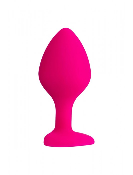 Розовая анальная втулка Diamond Heart с прозрачным кристаллом - 8 см. - ToyFa - купить с доставкой в Обнинске