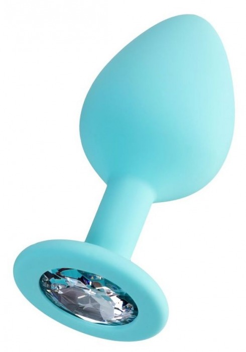 Мятная анальная втулка Brilliant с прозрачным кристаллом - 8 см. - ToyFa - купить с доставкой в Обнинске