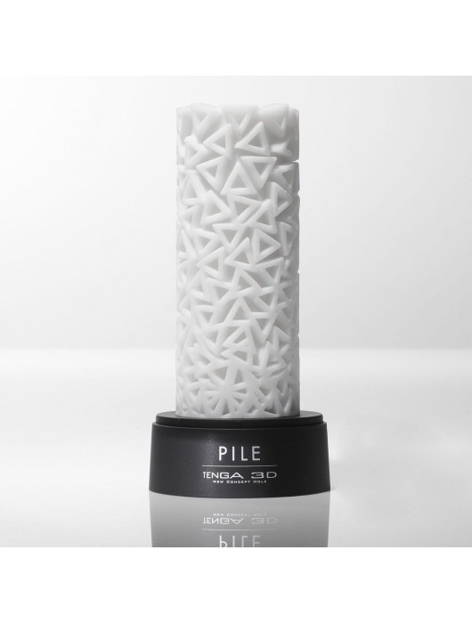 Белый 3D мастурбатор PILE - Tenga - в Обнинске купить с доставкой